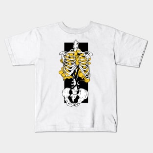 Yellow flowers and bones Kids T-Shirt